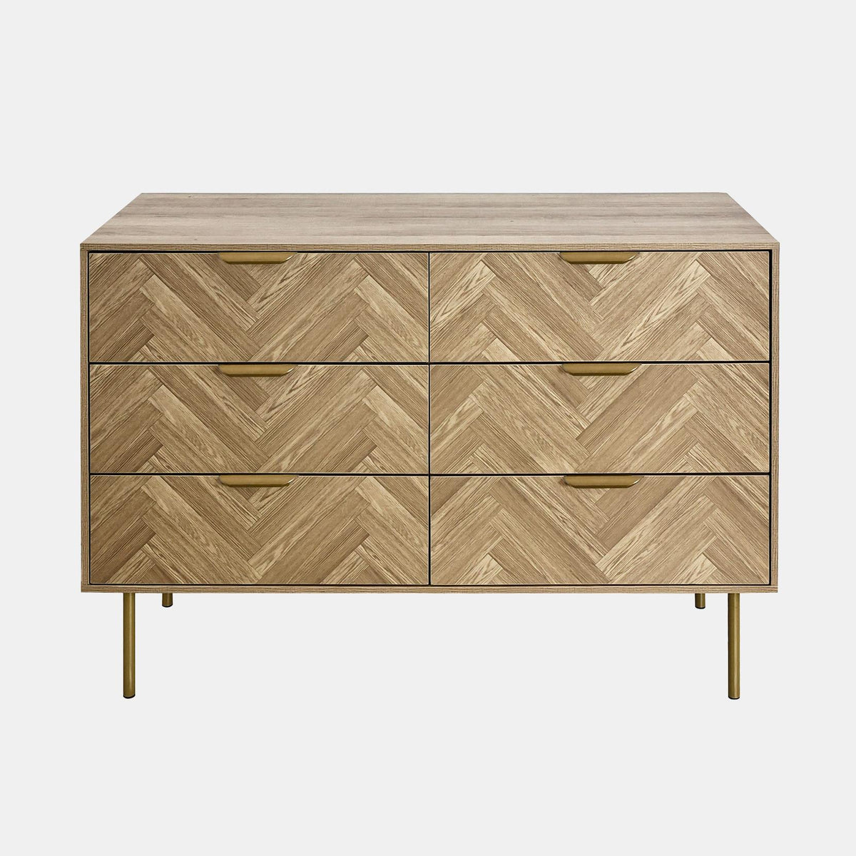 OHS Chevron Storage Unit Chest Engineered Wood 6 Drawer Cabinet Sideboard