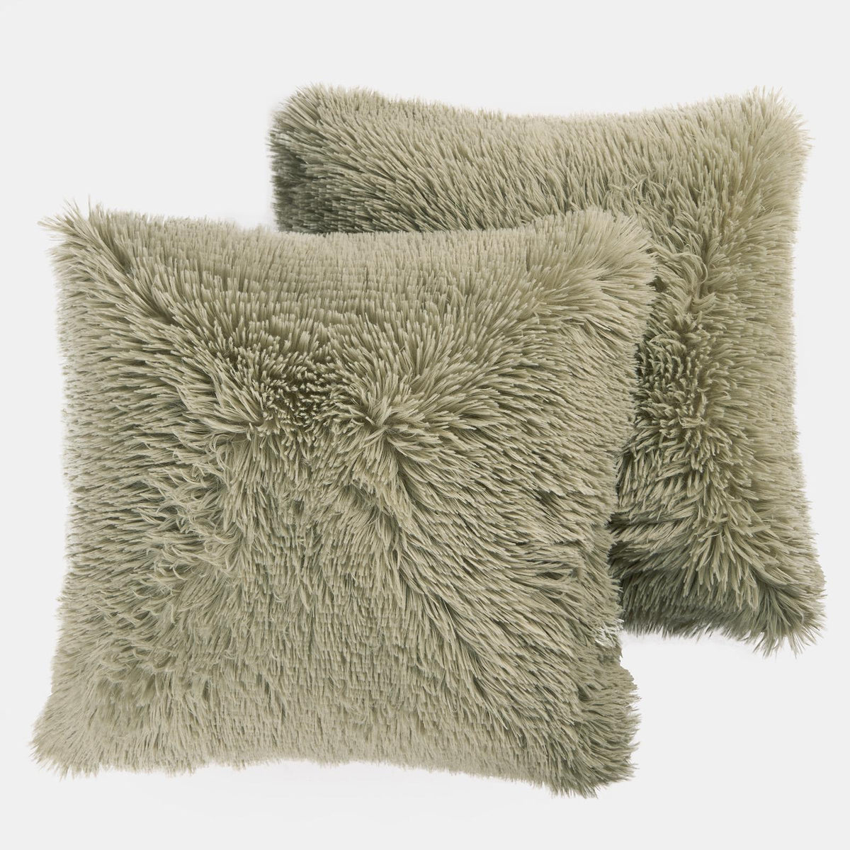 OHS Fluffy Cushion Covers 2 Pack Soft Fleece Square Pillowcases Home Decor