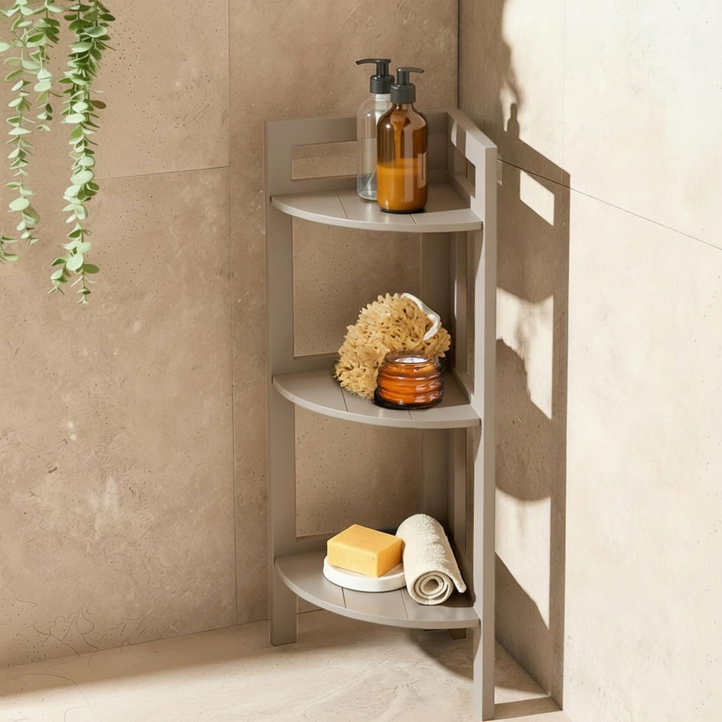 OHS Shelving Unit 3 Tier Storage MDF Home Organiser Display Corner Space Saving