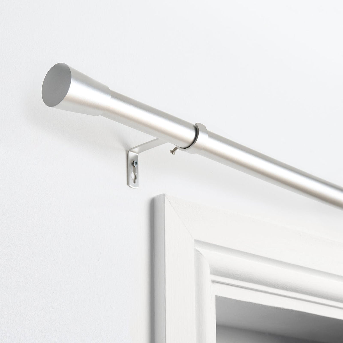 OHS 70-120cm Curtain Pole Extendable Metal 16mm Ball Trumpet Twist Finnials