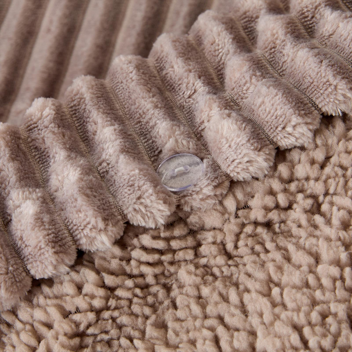 OHS Ribbed Fleece Duvet Cover Set Sherpa Reverse Thermal Supersoft Bedding