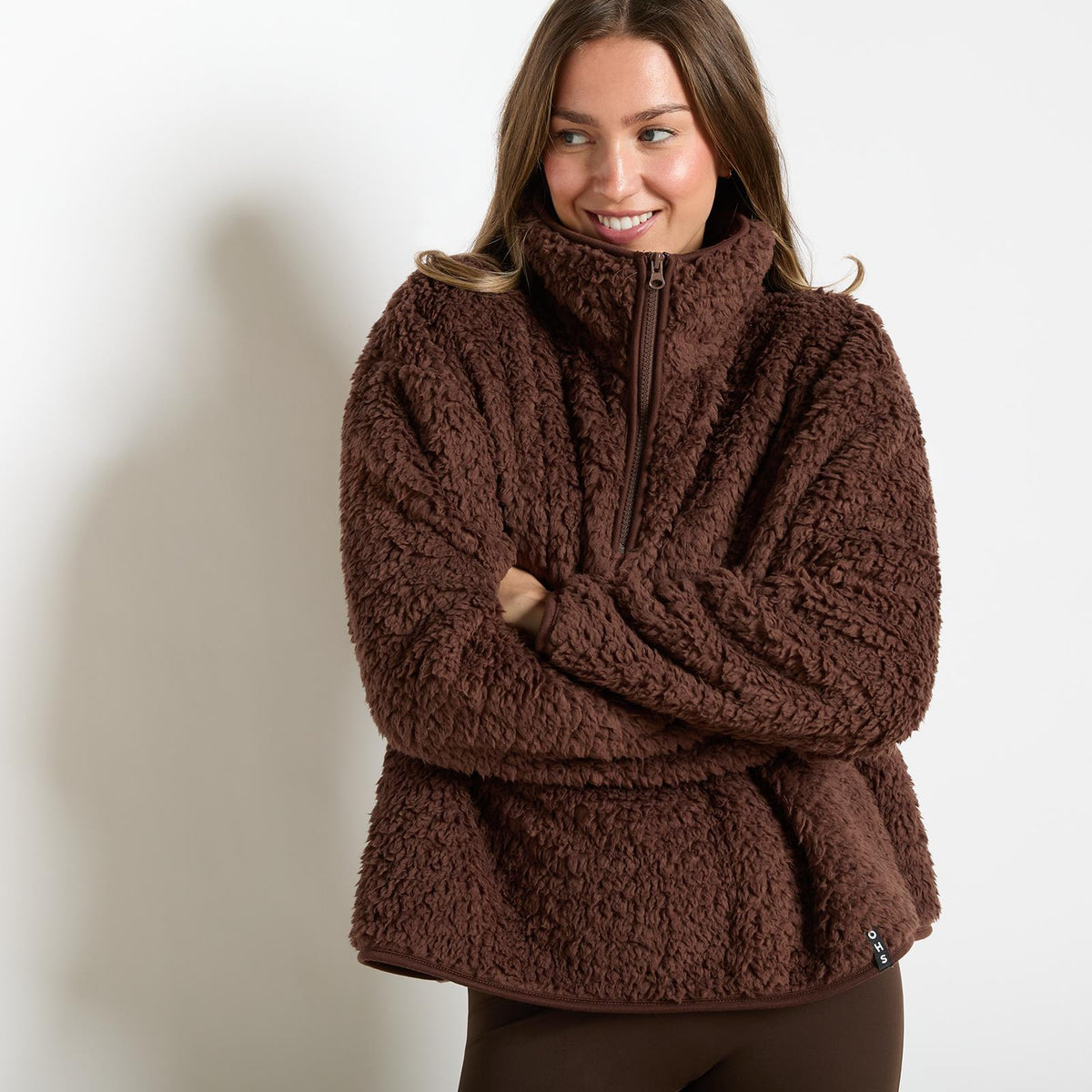 OHS Half Zip Hoodie Plain Thermal Teddy Fleece Winter Jumper Pullover Sweatshirt