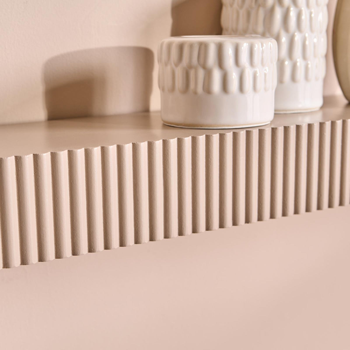 OHS Ribbed Floating Shelf Wall Storage Organiser Home Living Room Decor