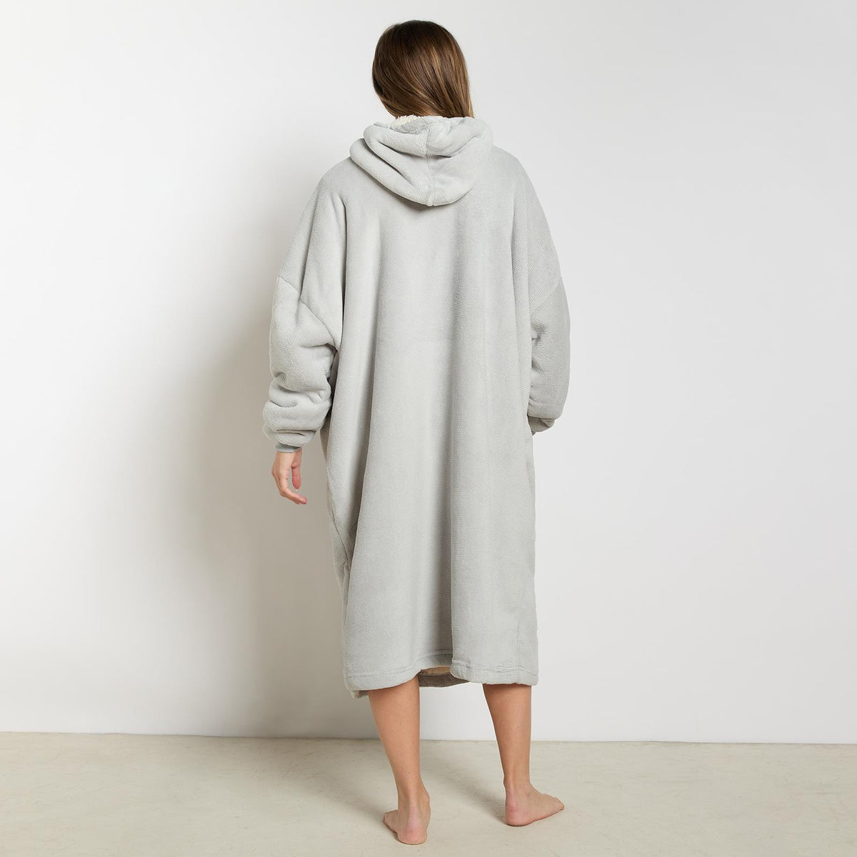 OHS Extra Long Hoodie Blanket Oversized Soft Sherpa Fleece Giant Sweatshirt