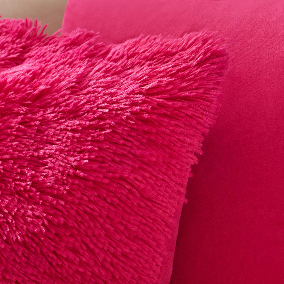 OHS Fluffy Cushion Covers 2 Pack Soft Fleece Square Pillowcases Home Decor