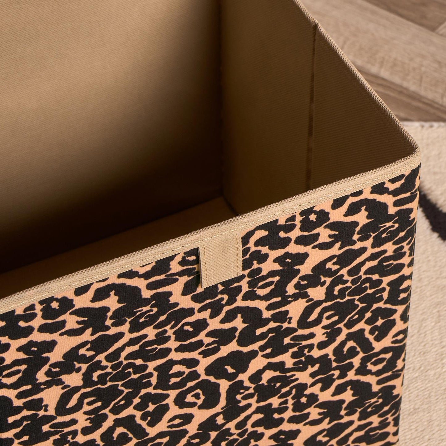 OHS Leopard Storage Cube Boxes 2/4 Pack Folding Shoe Organiser Tidy Set
