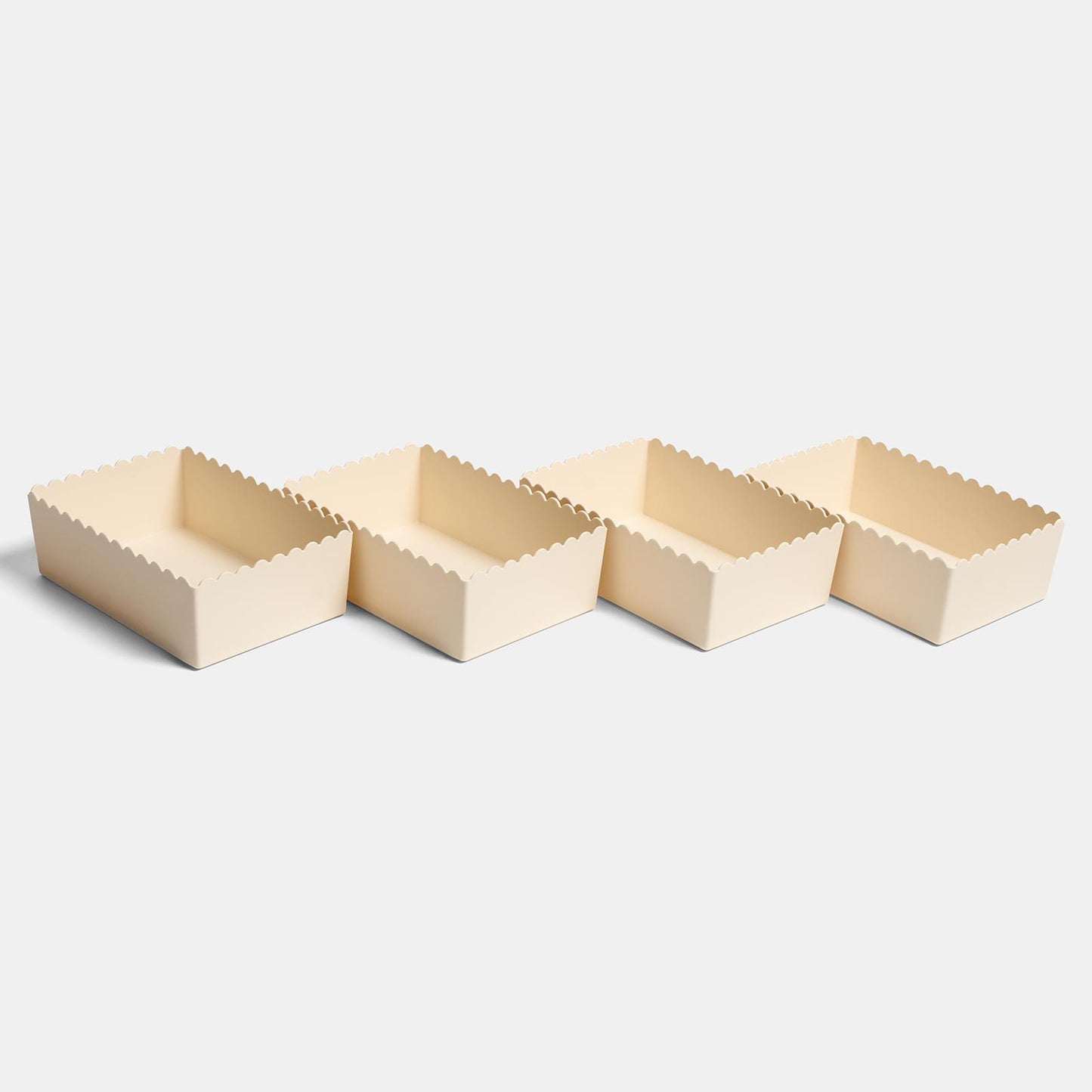 OHS Scallop Edge Organiser PP Plastic Box Tub Storage Bin Container Home Decor