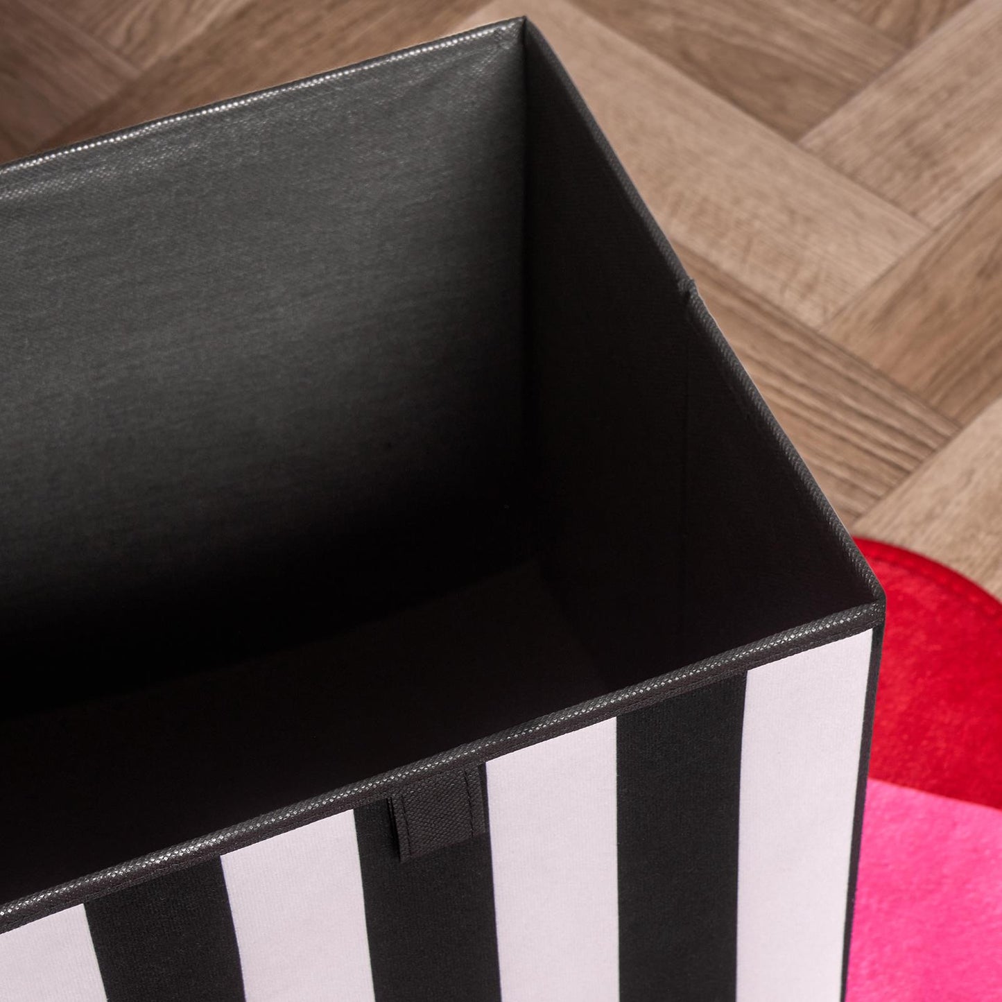 OHS Stripe Storage Box Cube 2 Pack Folding Space Saving Shoe Toy Organiser