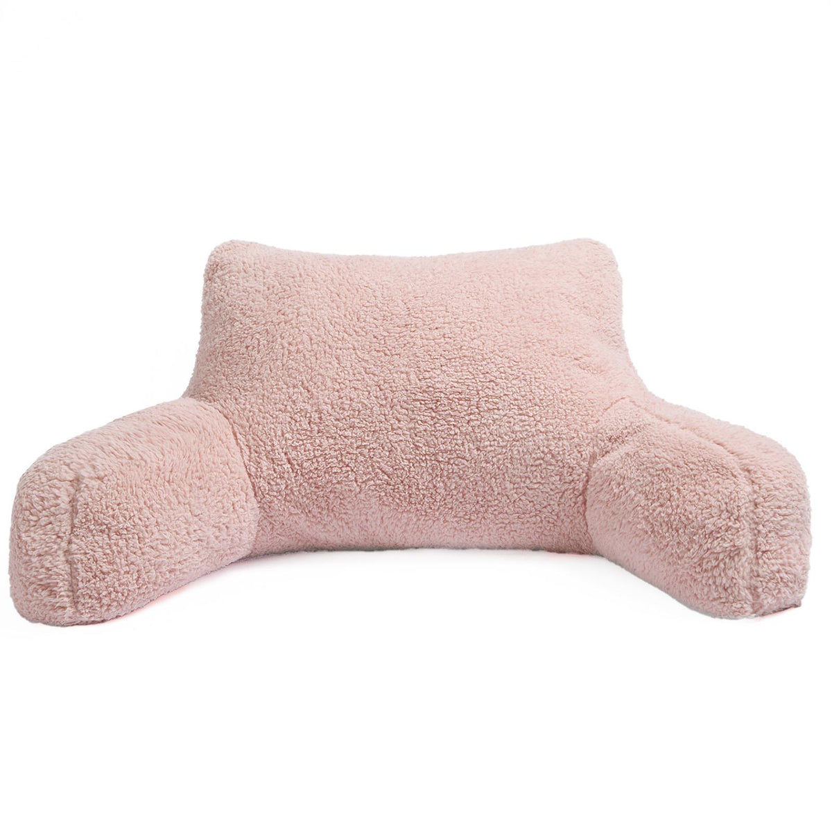 OHS Teddy Fleece Reading Pillow Cuddle Cushion with Arms Lumbar Bed Chair