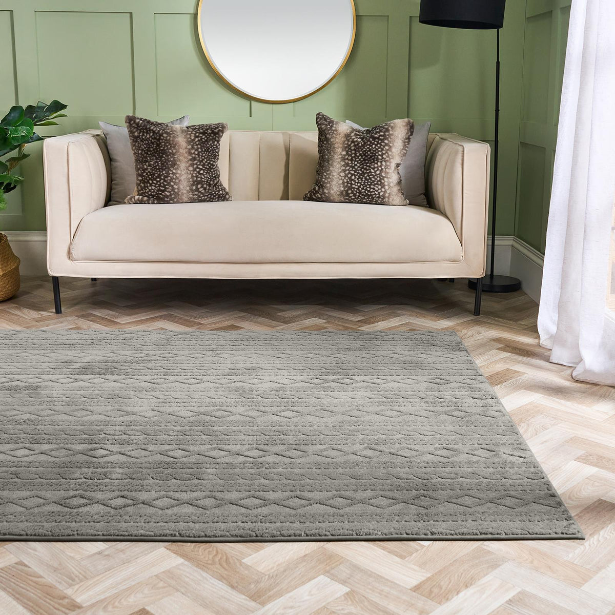 OHS Cable Knit Rug Non Slip Jacquard Floor Carpet Hallway Runner