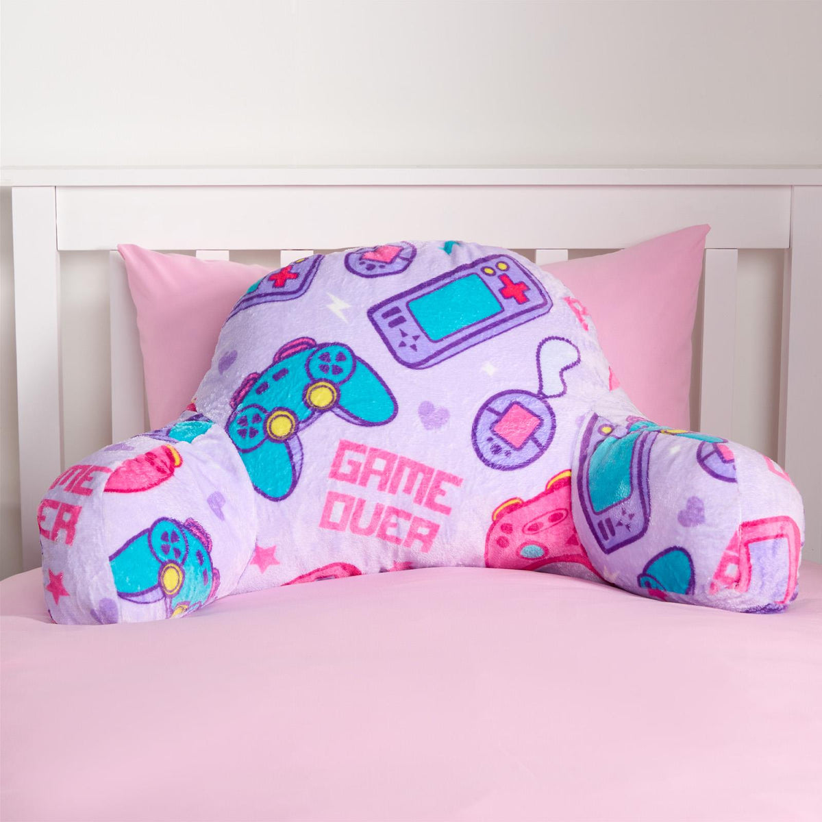 OHS Kids Gaming Cushion Bed Reading Pillow Soft Support with Arms Lumbar Chair