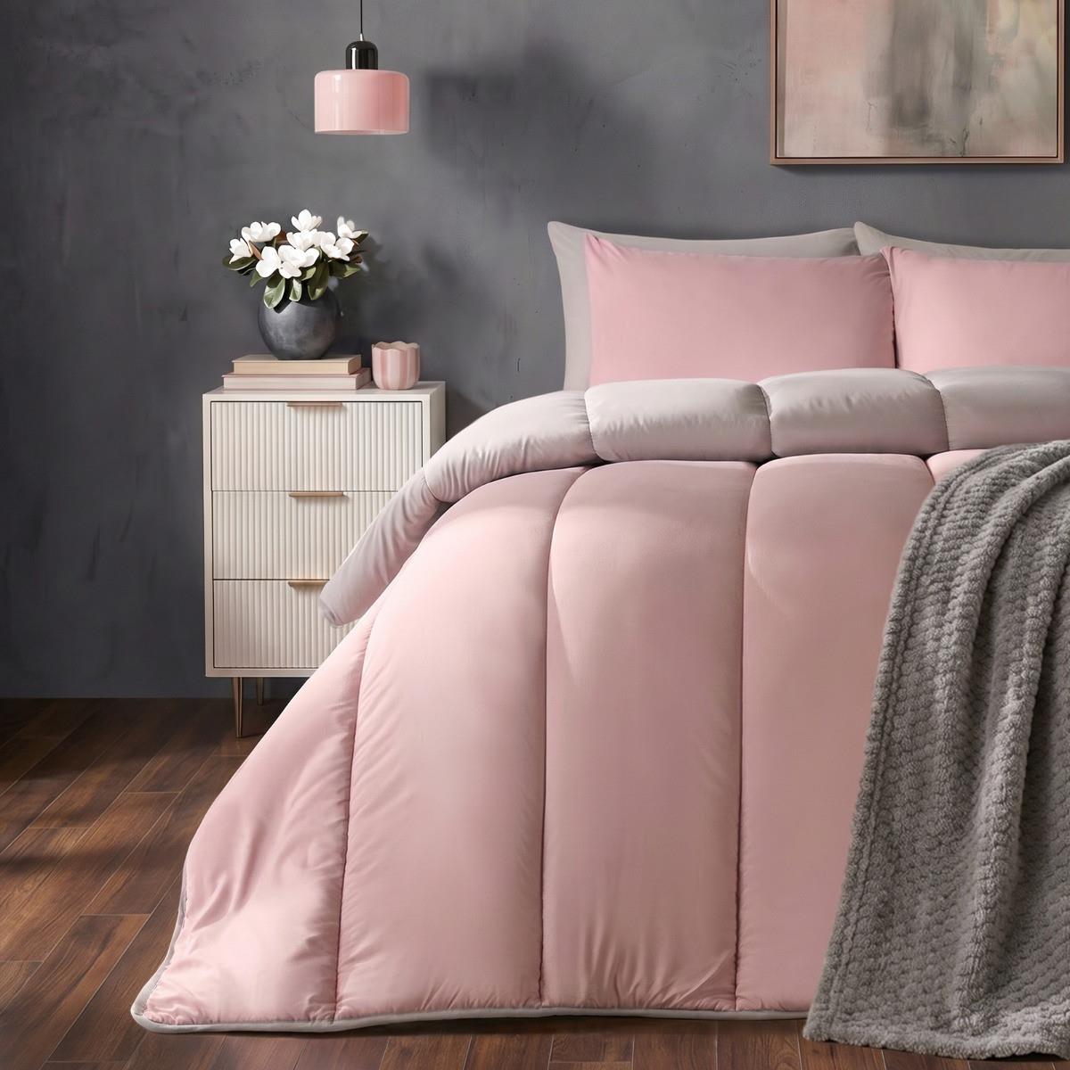 OHS Coverless Duvet & Pillowcase 10.5 Tog Bedding Set Easy Care Reversible