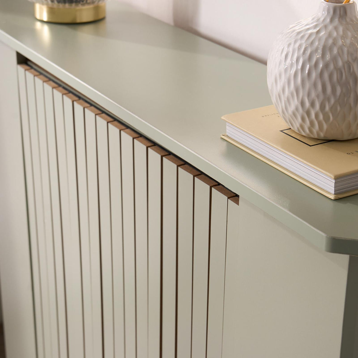 OHS Ribbed Radiator Cover Slatted Engineered Wood Side Board S M L Cabinet Shelf
