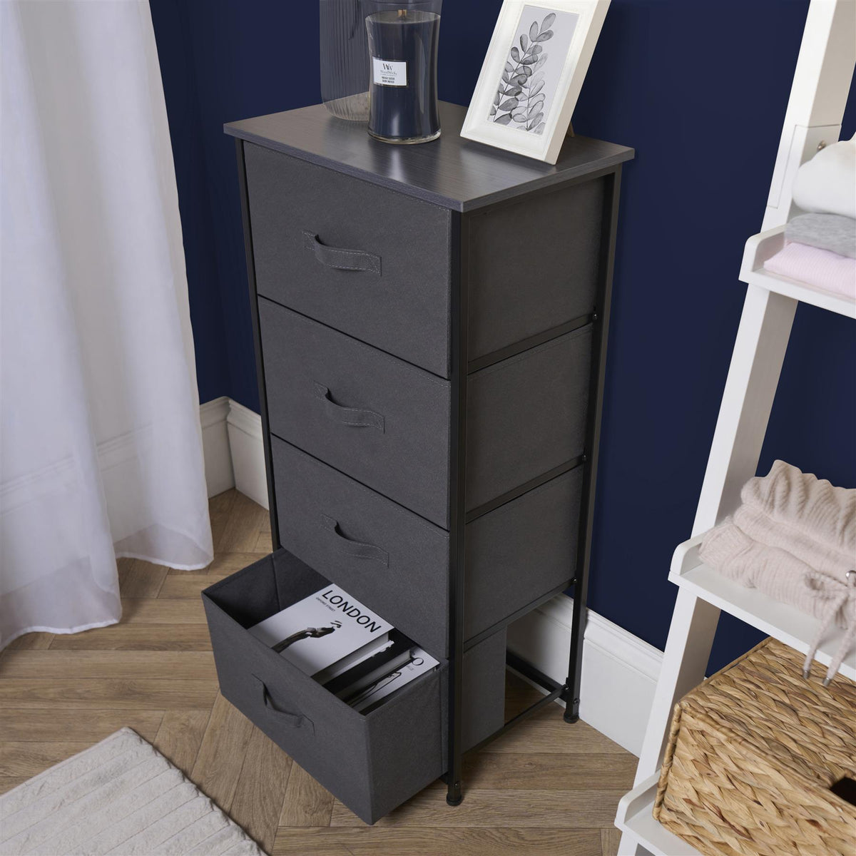OHS Fabric Cabinet Bedside 2/3/4/5/6 Drawers Storage Unit Clothes Home Organiser