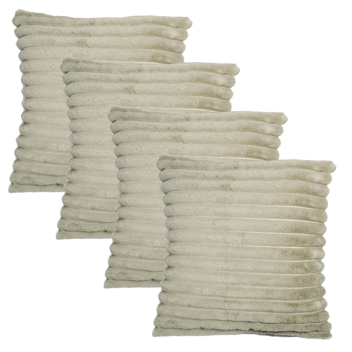 OHS Thick Rib Cushion Covers Faux Fur Soft Fleece Square Pillowcases Home Decor