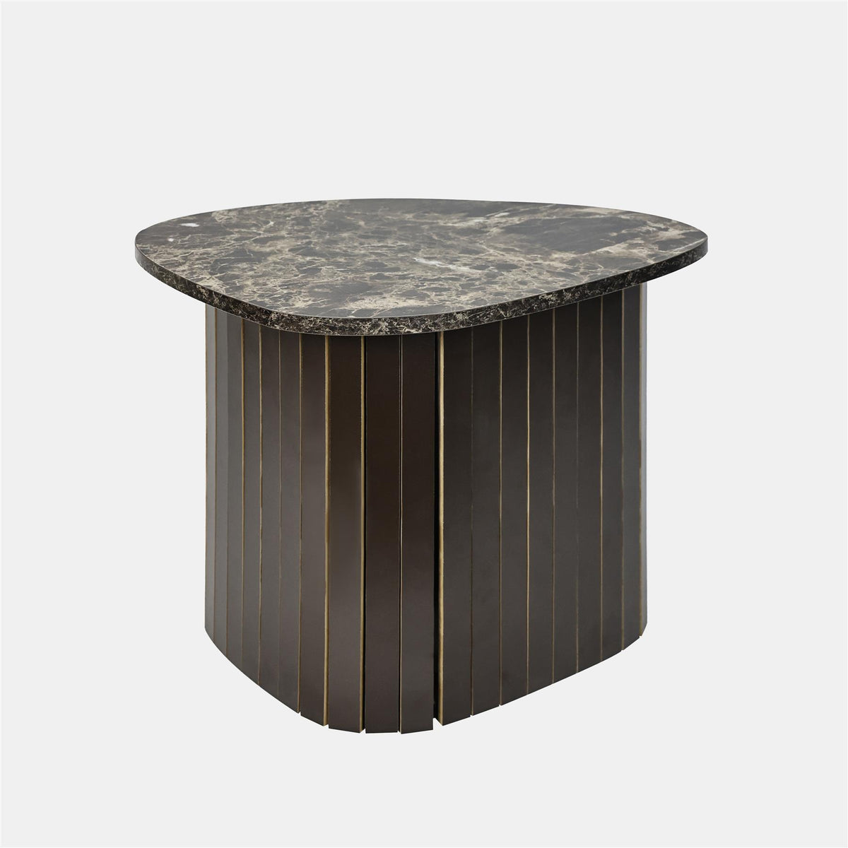 OHS Madison Side Table Ribbed Wood Effect Corner Bedside Coffee Table