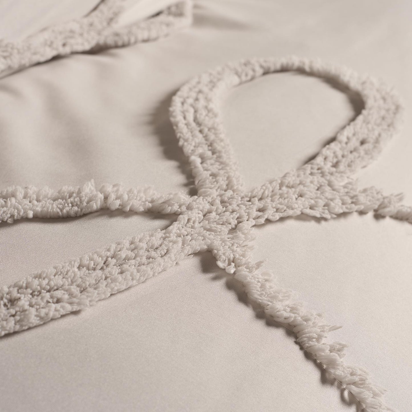 OHS Tufted Bow Bedding Set Soft Cosy Duvet Cover with Pillowcase