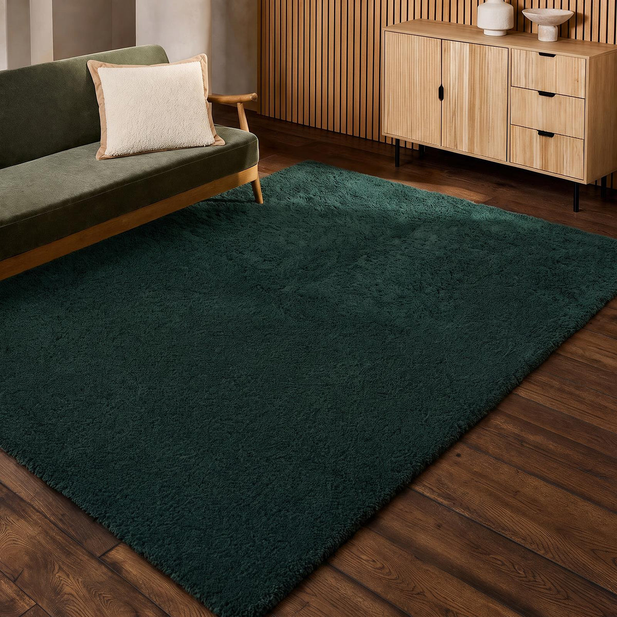 OHS Fluffy Teddy Rug Soft Bedroom Floor Carpet Plush Area Mats For Living Room