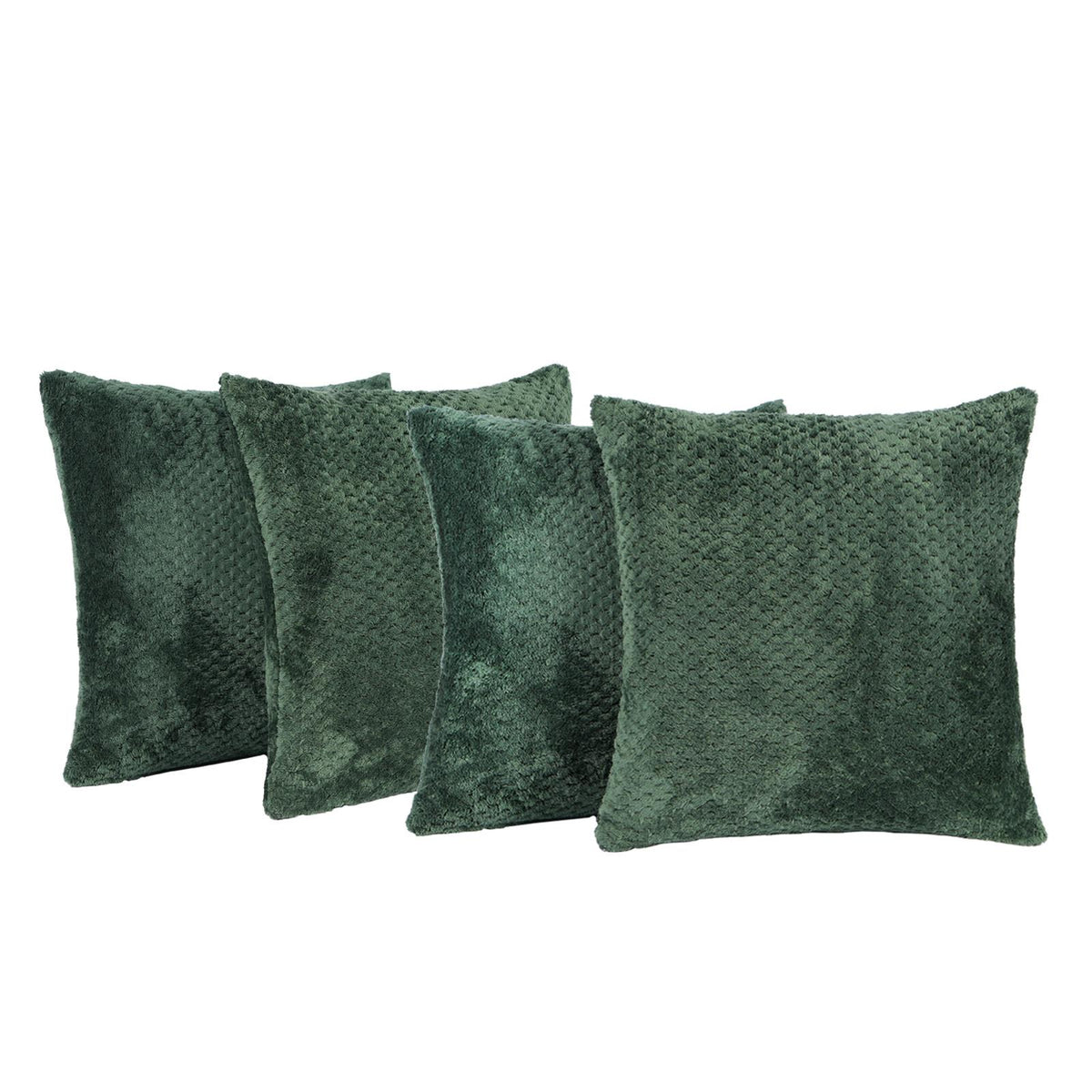 Brentfords Waffle Popcorn Fleece Set of 4 x Cushion Covers Pack Sofa - 18" x 18