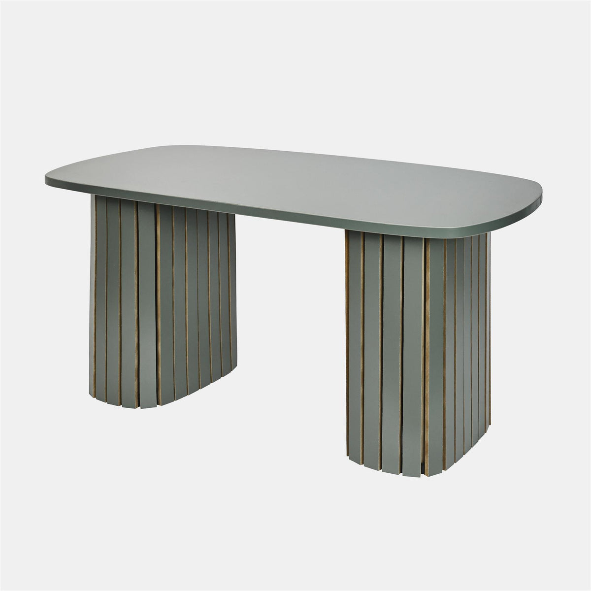 OHS Madison Coffee Table Ribbed Engineered Wood Side End Desk Home Decor