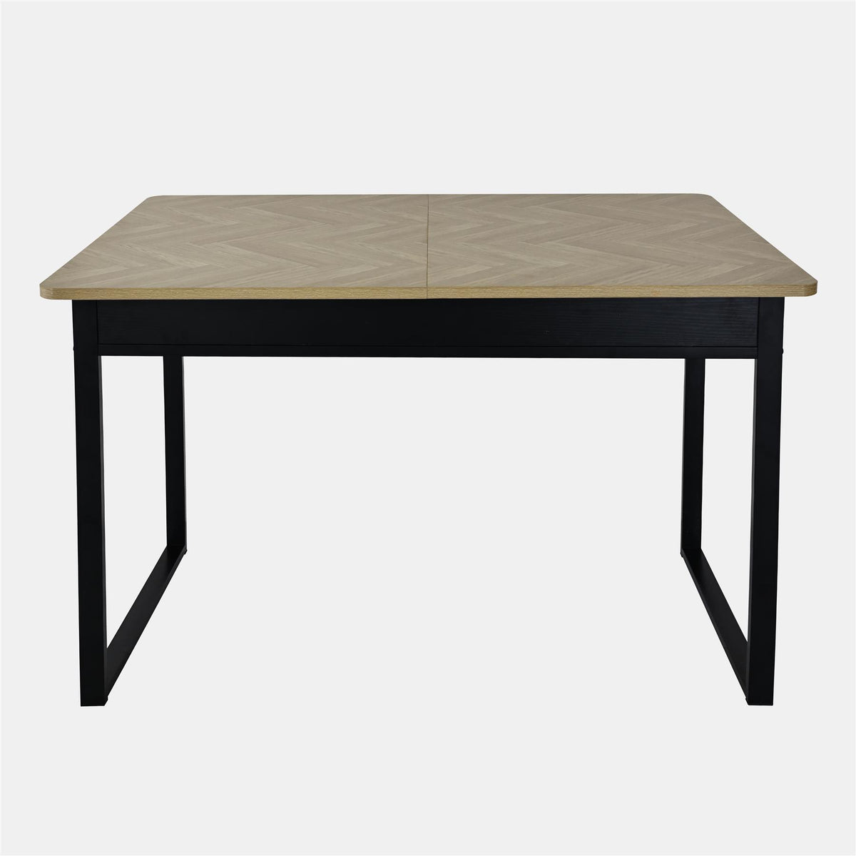 OHS Extendable Dining Table 4-6 Seater Chevron Wood Effect Kitchen Tables