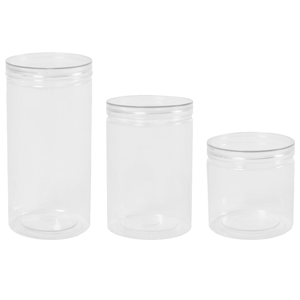 Storage Jar Round Plastic Food Organiser Tea Coffee Sugar Holder Tub Kitchen Pot