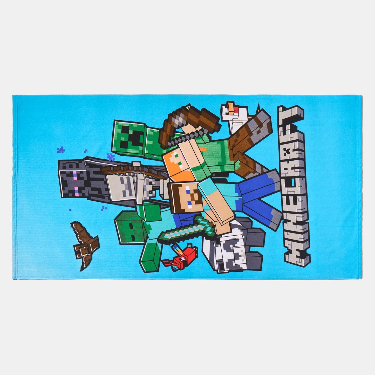 OHS x Minecraft Kids Beach Towel Hooded Poncho Absorbent Quick Dry Microfibre