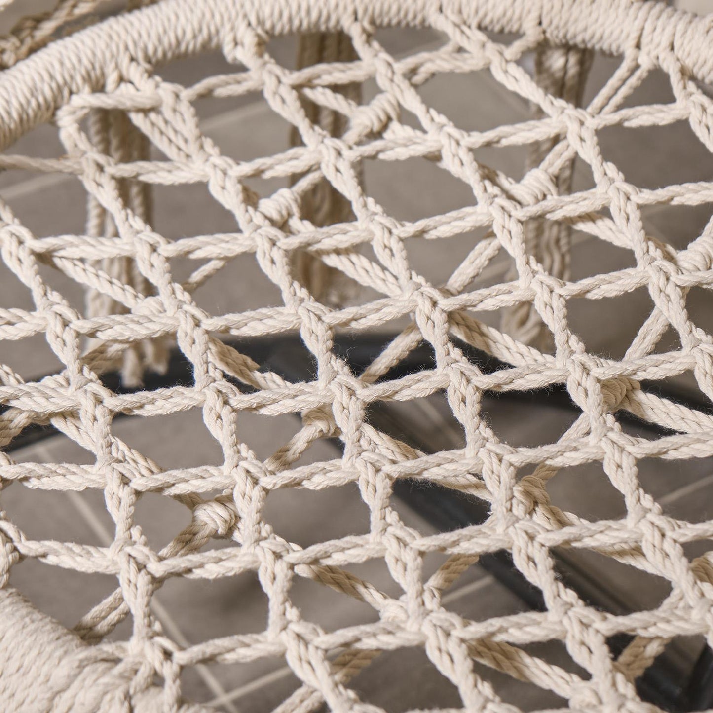 OHS Macrame Hanging Chair Garden Swing Hammock Rope Soft Tassels Outdoor