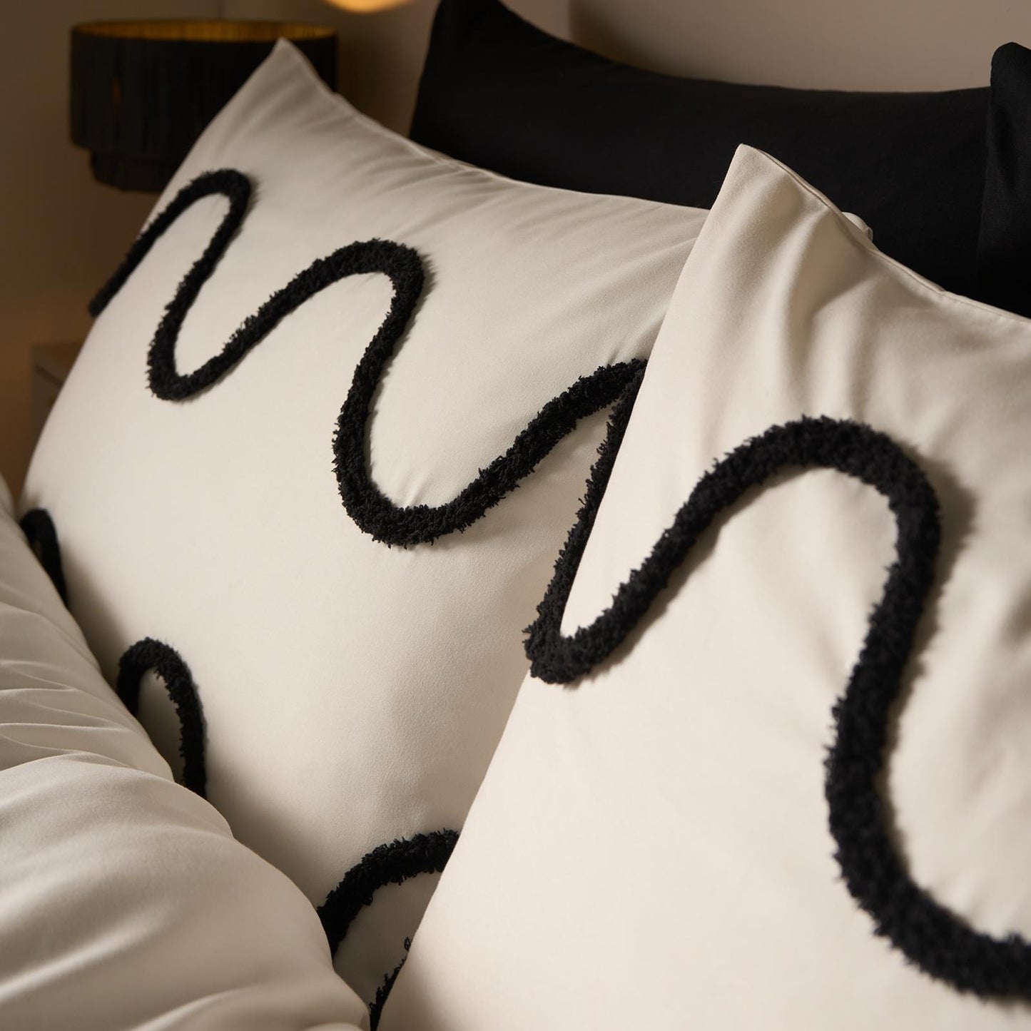 OHS Tufted Wave Bedding Set Soft Modern Duvet Cover with Pillowcase