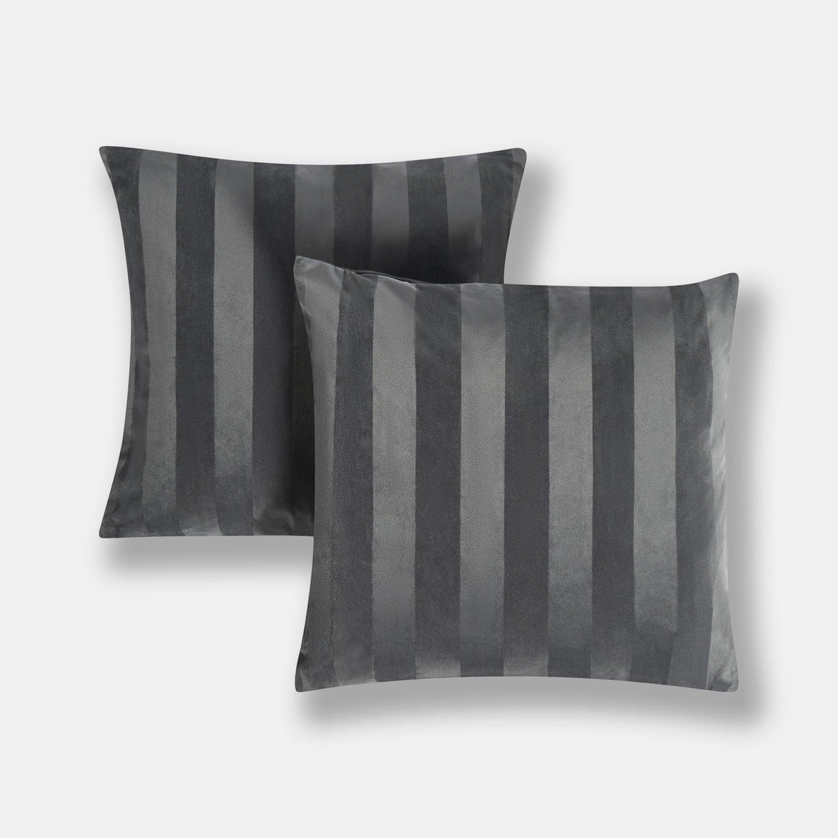 OHS Stripe Cushion Covers 2 Pack Matte Velvet Square Pillowcases Home Decor
