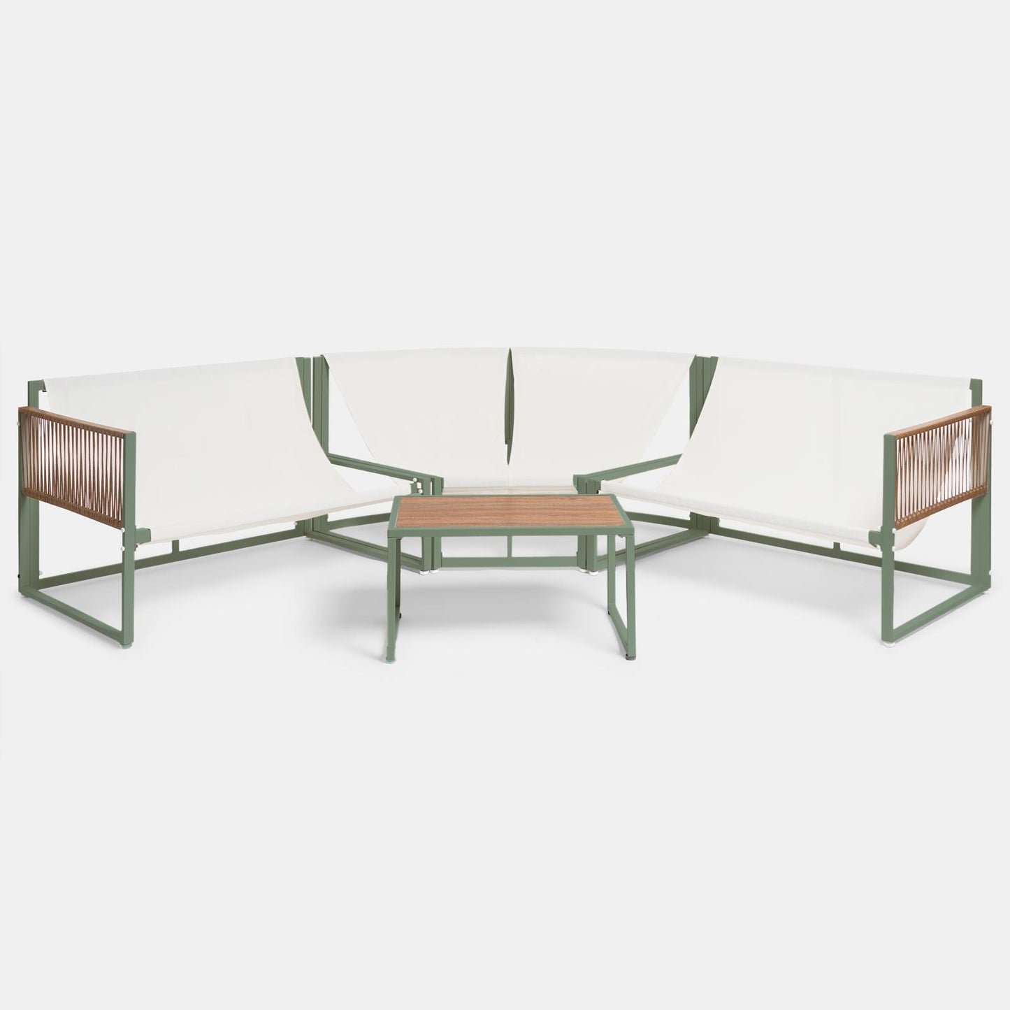 OHS Santorini Corner Sofa Table Set 5 Seater Garden Outdoor Patio Couch