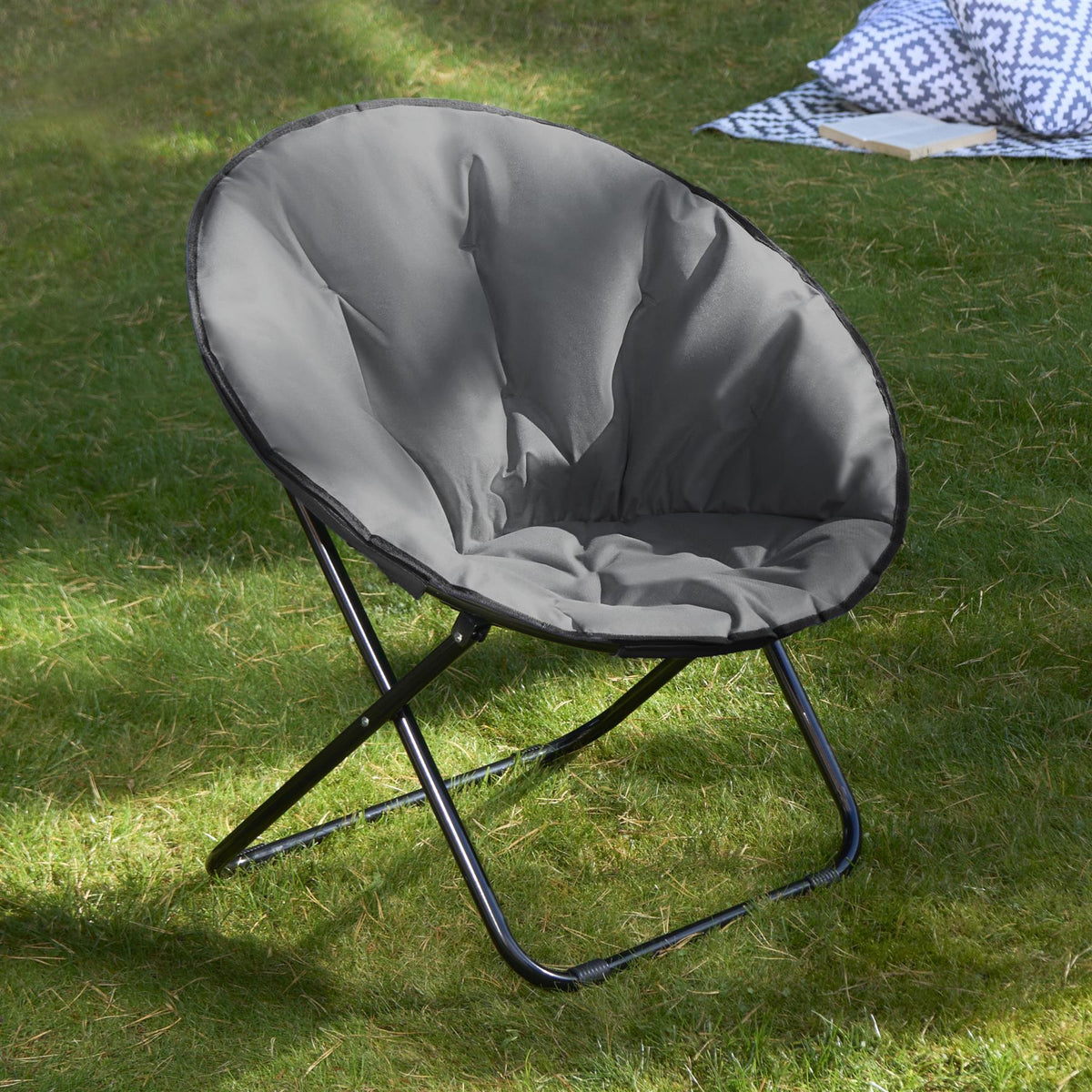 OHS Moon Camping Chair Round Folding Outdoor Garden Portable Seat