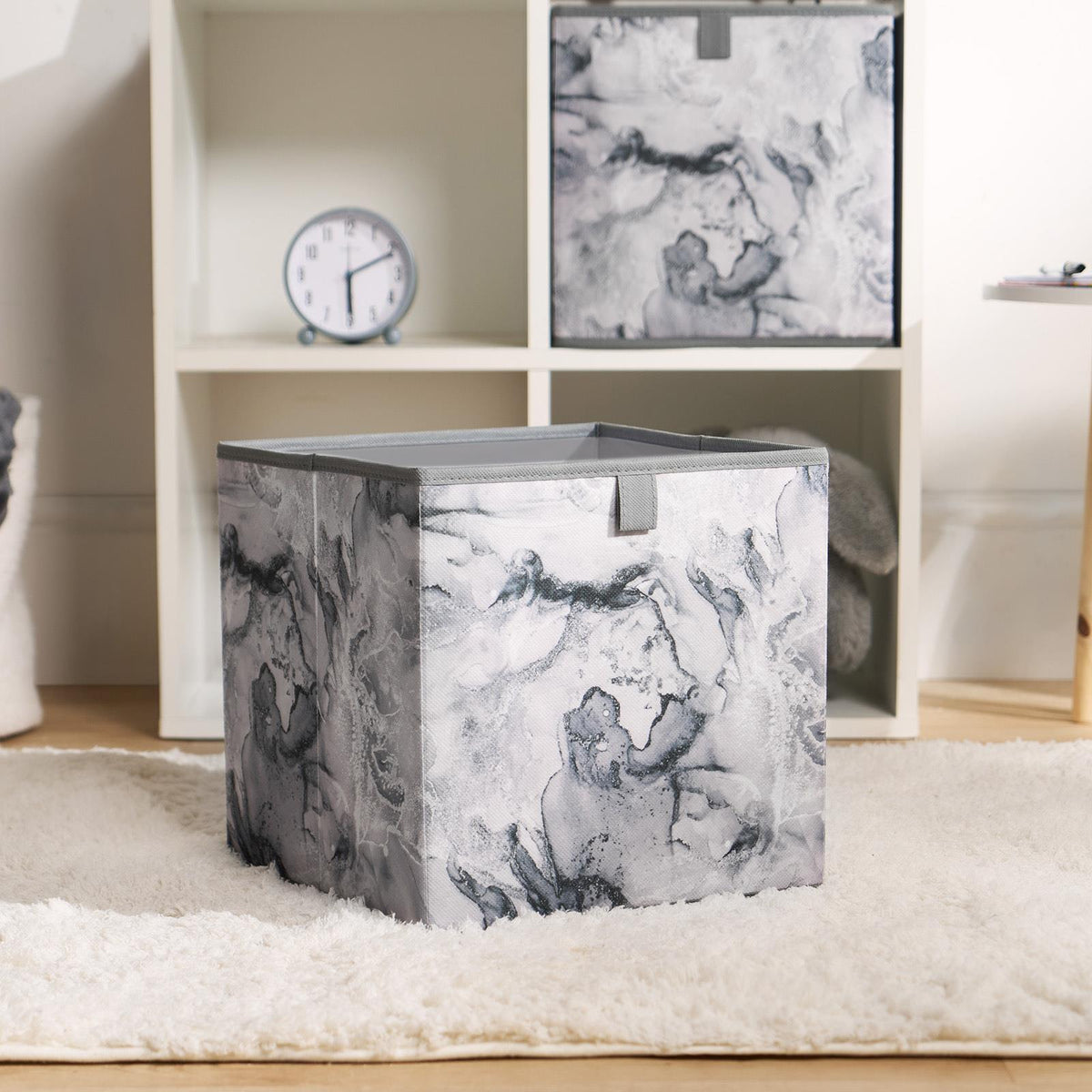 Marble Storage Cubes 2/4 Pack Folding Boxes Shoe Toy Tidy Set Space Saving Box