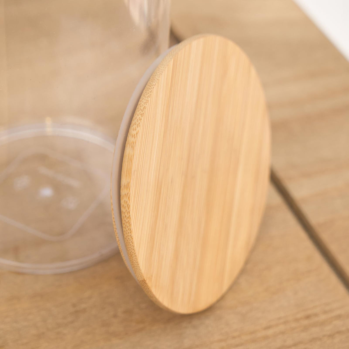Clear Storage Tub with Lid Pasta Dry Food Container Fresh Durable Plastic Bamboo