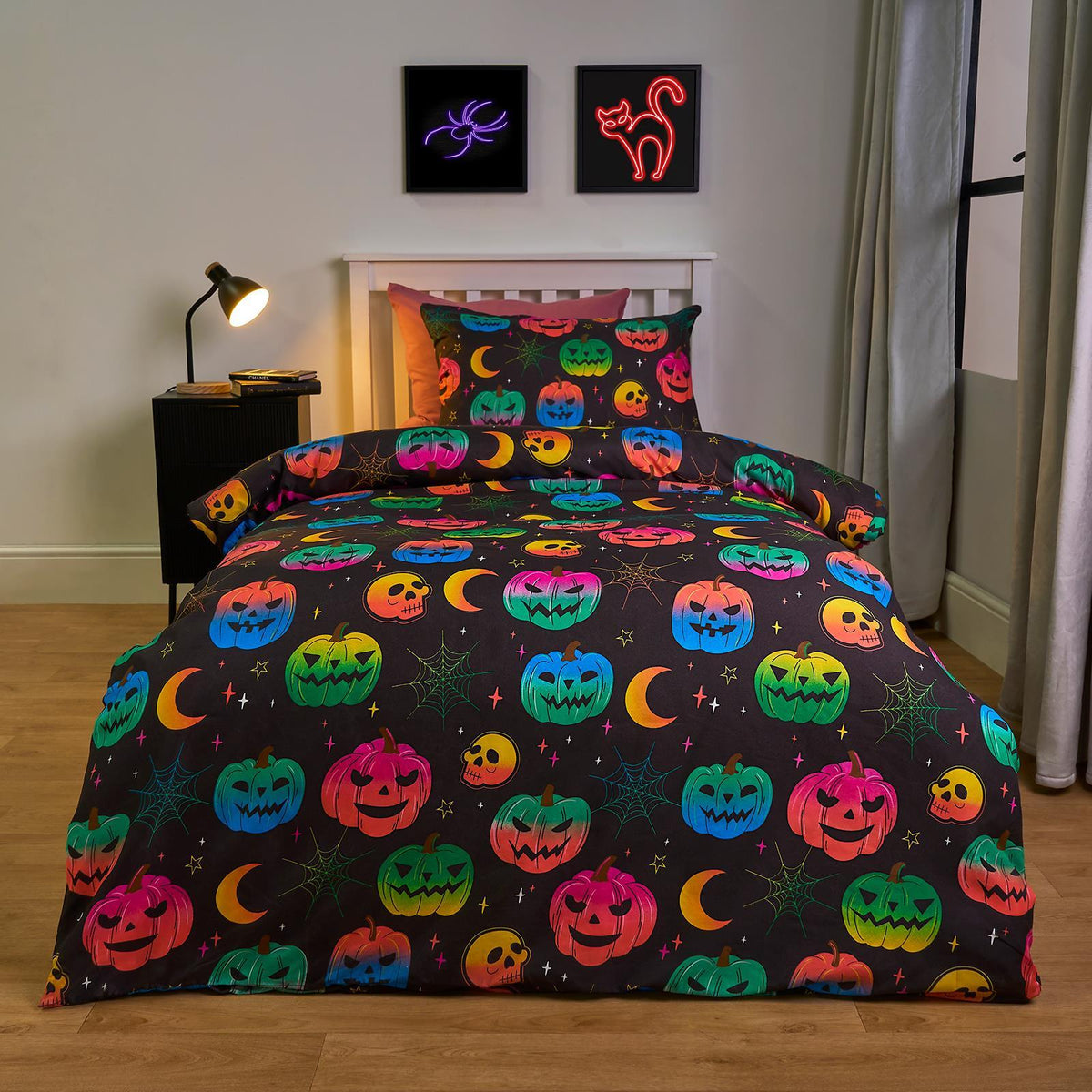 OHS Halloween Duvet Cover Pillowcase Bedding Set Kids Childrens Pumpkin Quilt