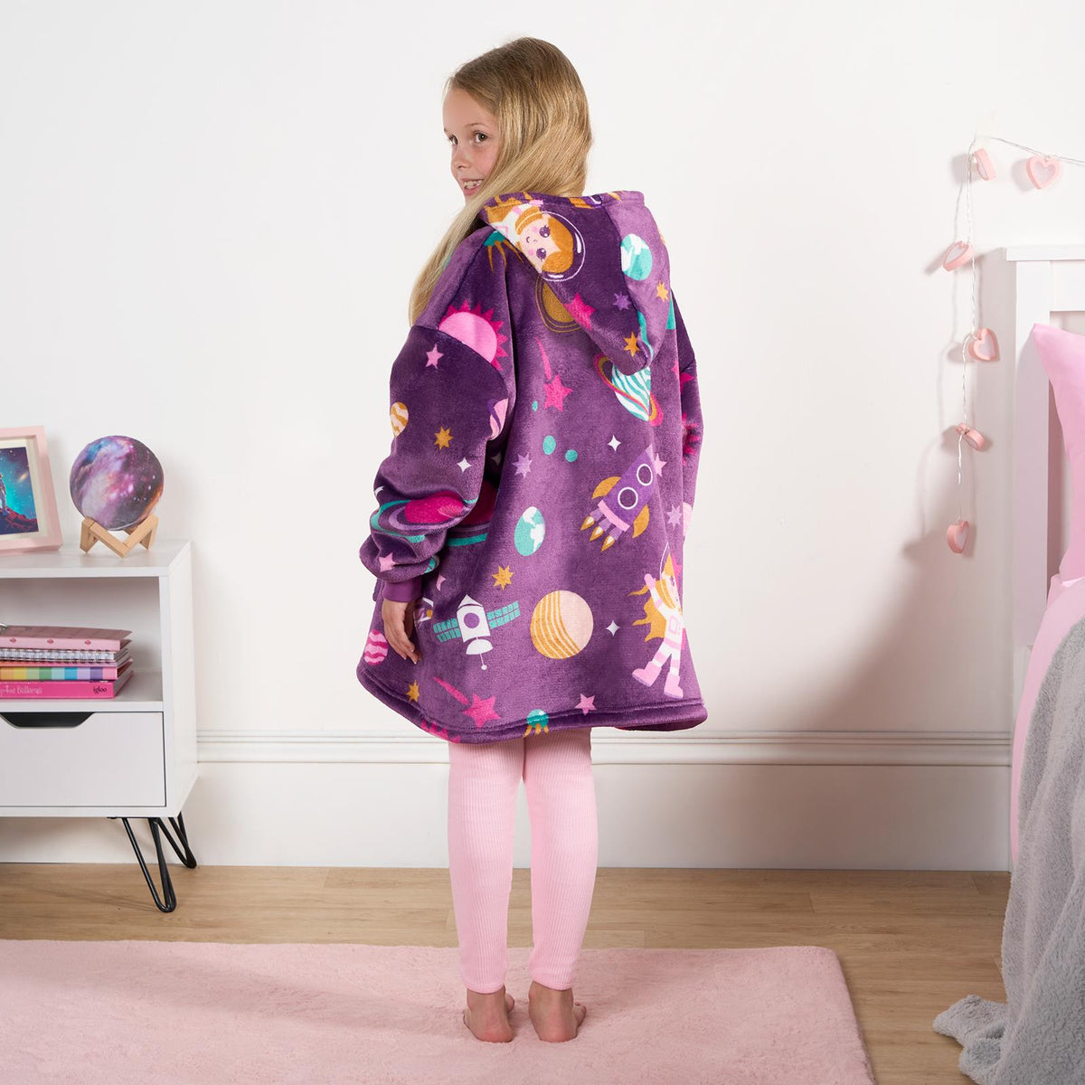 Kids Hoodie Blanket Oversized Sherpa Fleece Jumper Sweatshirt Soft Warm Throw
