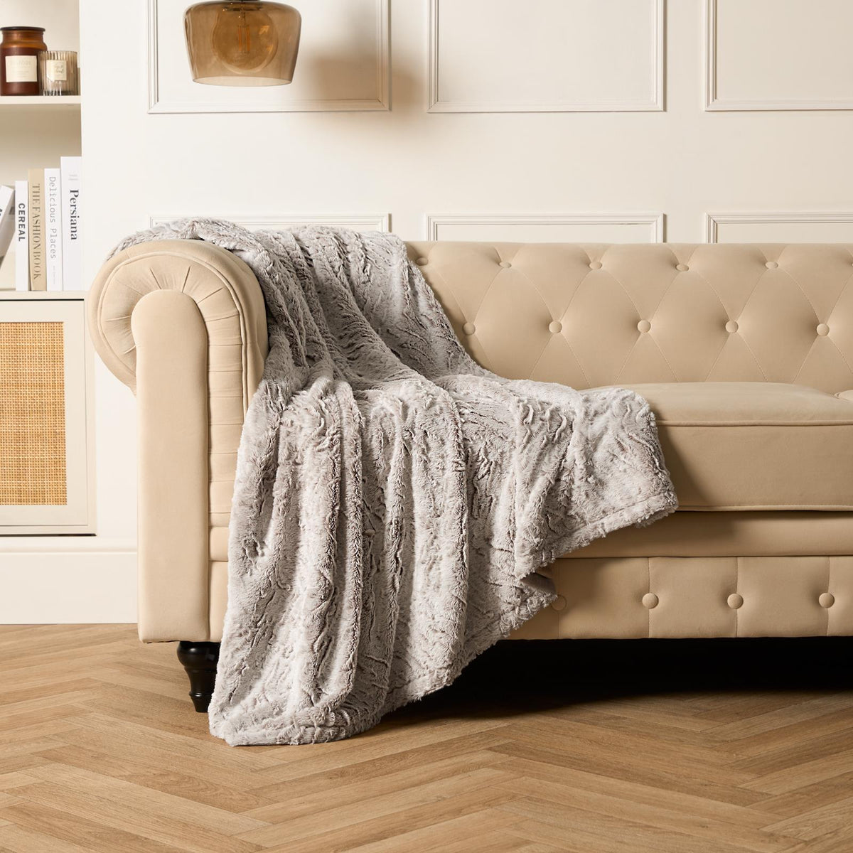 Faux Fur Fleece Throw Bed Blanket Plush Two Tone Warm Super Soft Sofa Bedspread
