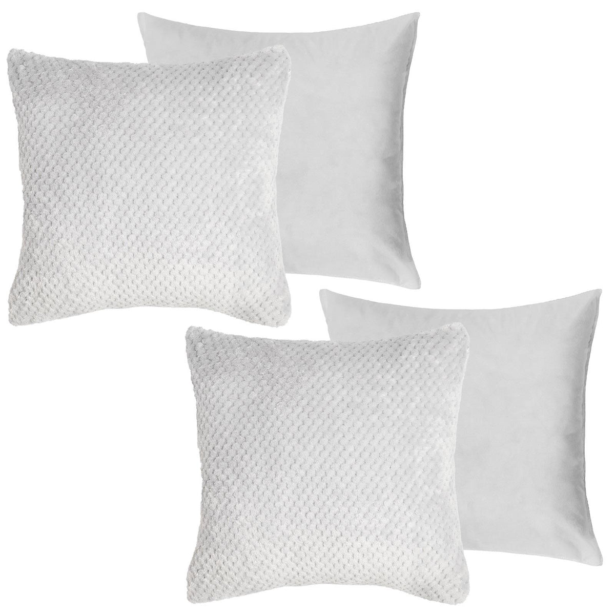 OHS Waffle Fleece Cushion Covers 2/4 Pack Soft Filler Decor