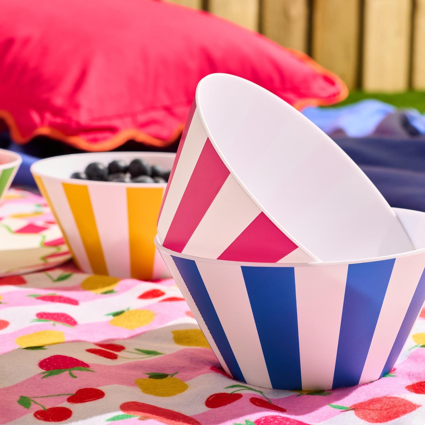 OHS Printed Picnicware Wine Cooler OR Picnic Blanket OR Bag Plates Bowls Glasses