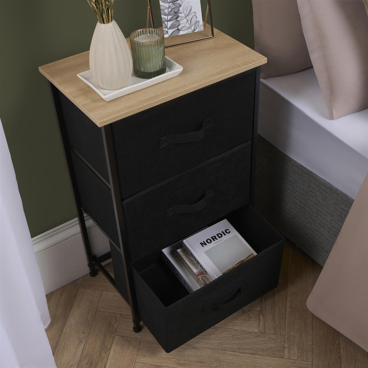 OHS Fabric Cabinet Bedside 2/3/4/5/6 Drawers Storage Unit Clothes Home Organiser