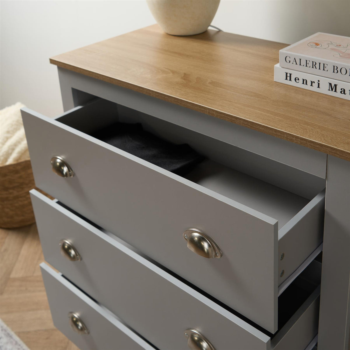 OHS Chicago Bedside Table 2/3 Drawer Hallway Cabinet Nightstand Unit Home Decor