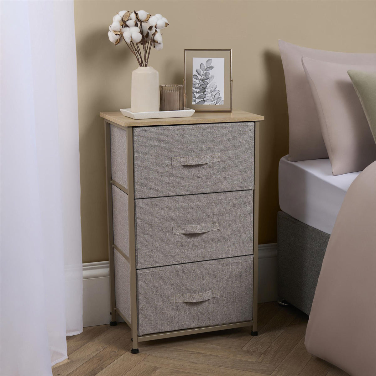OHS Fabric Cabinet Bedside 2/3/4/5/6 Drawers Storage Unit Clothes Home Organiser