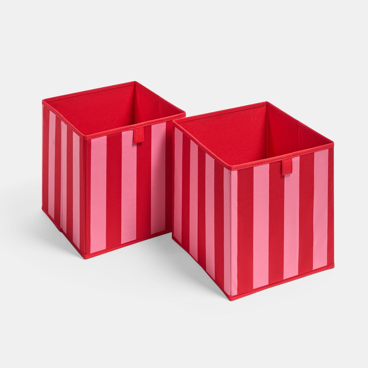 OHS Stripe Storage Box Cube 2 Pack Folding Space Saving Shoe Toy Organiser