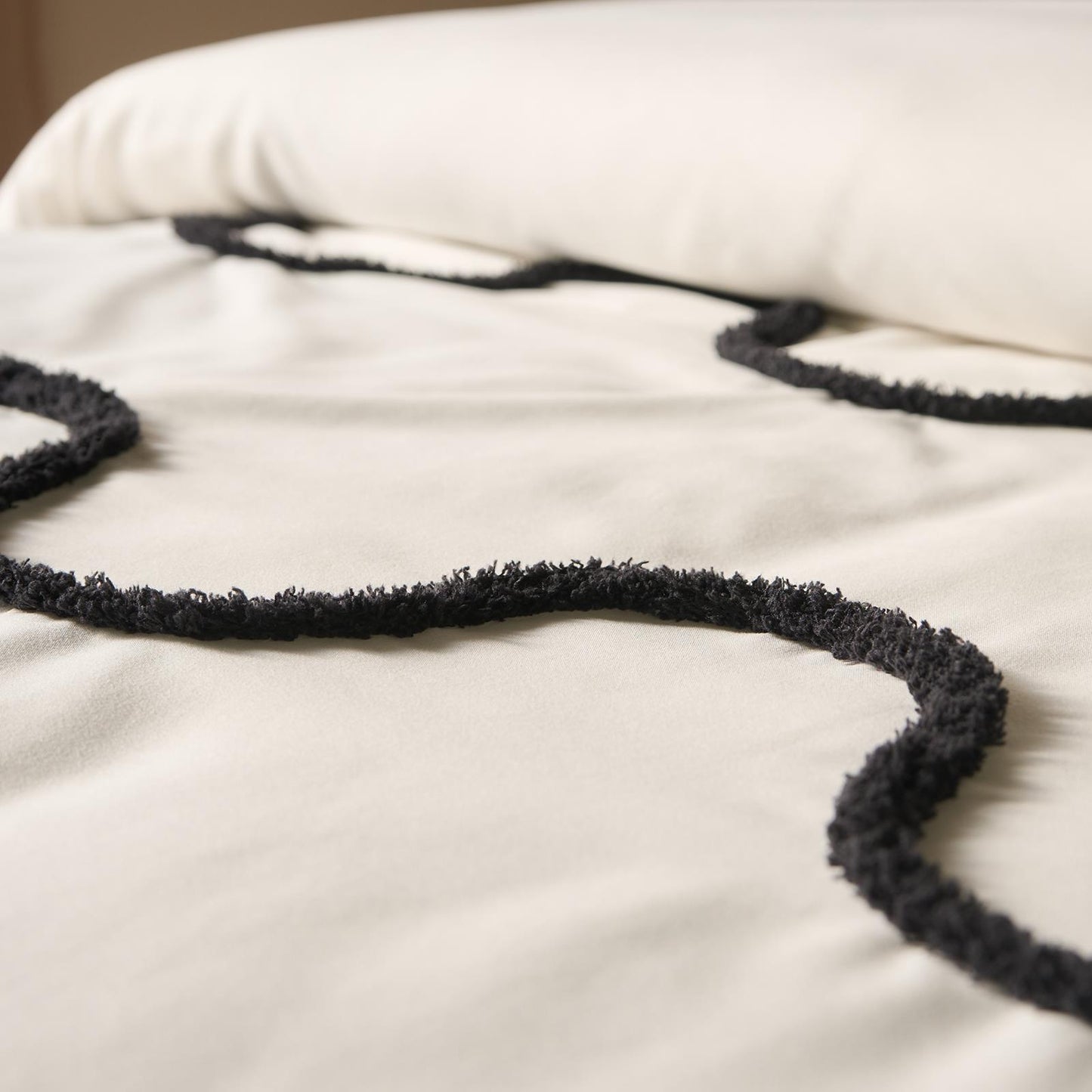 OHS Tufted Wave Bedding Set Soft Modern Duvet Cover with Pillowcase