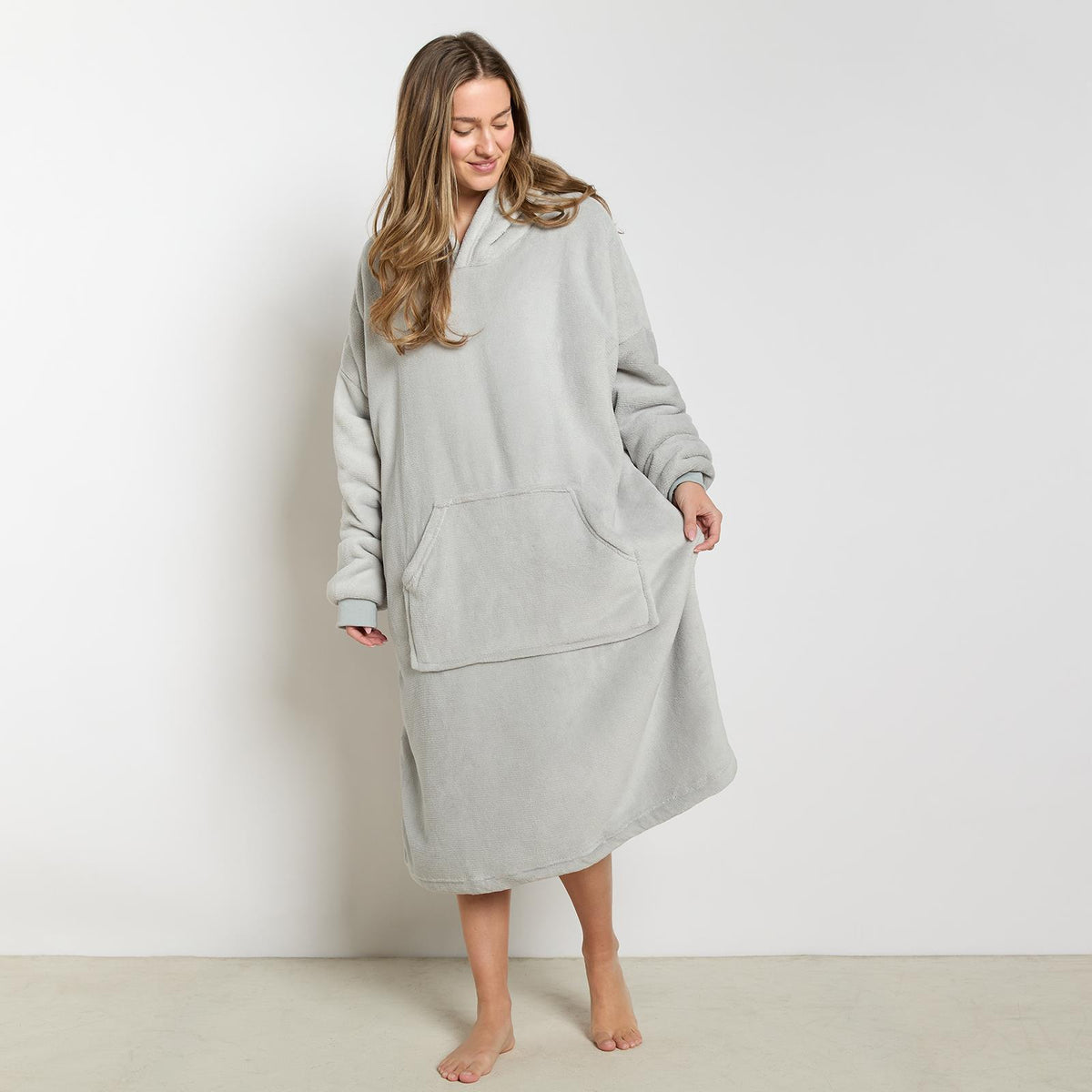 OHS Extra Long Hoodie Blanket Oversized Soft Sherpa Fleece Giant Sweatshirt