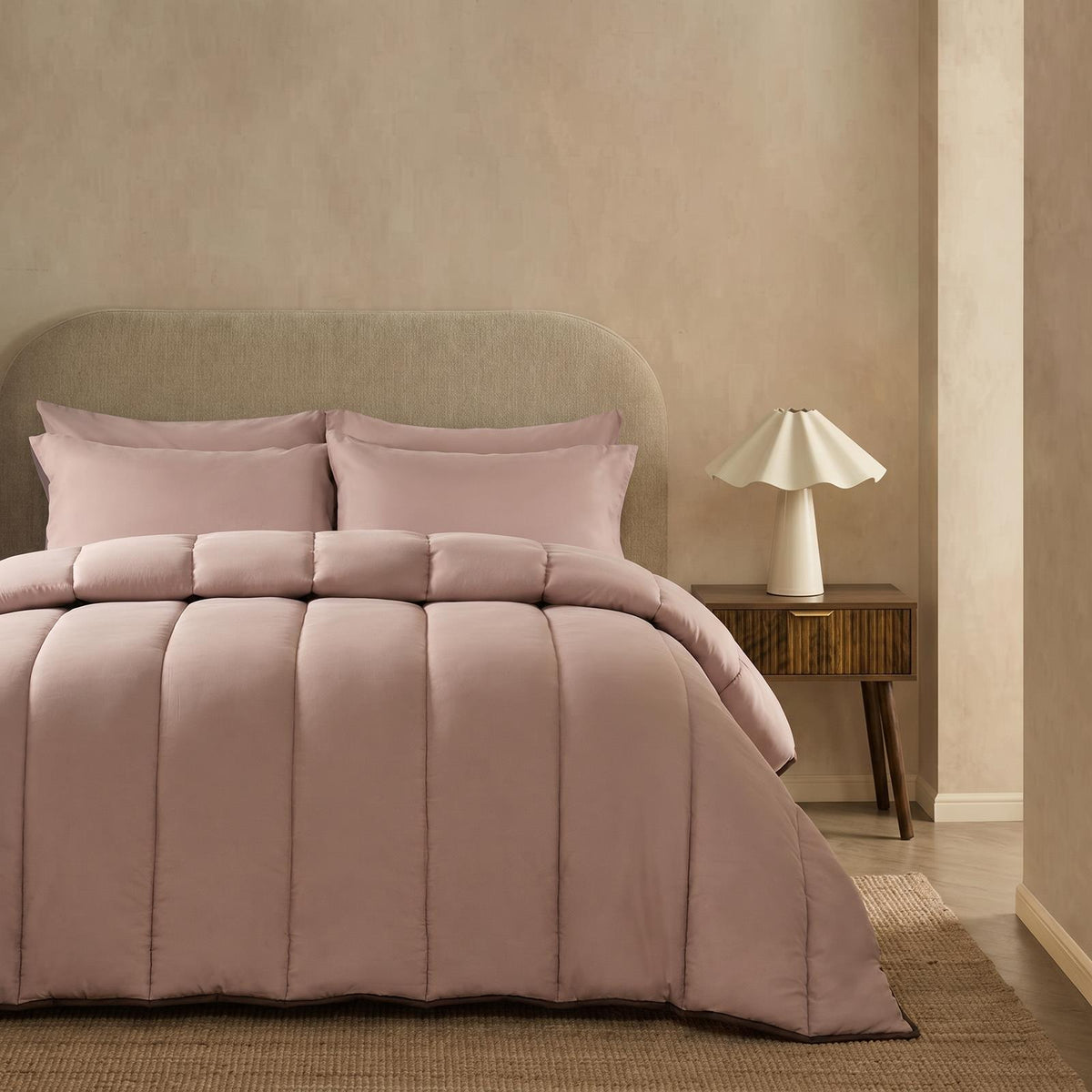 OHS Coverless Duvet & Pillowcase 10.5 Tog Bedding Set Easy Care Reversible