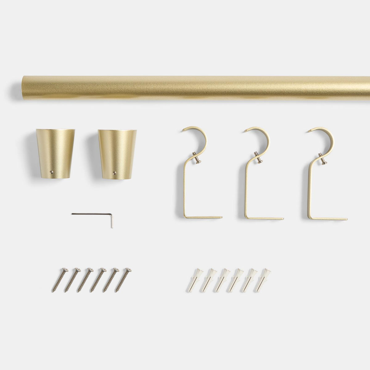 OHS 70-120cm Curtain Pole Extendable Metal 16mm Ball Trumpet Twist Finnials
