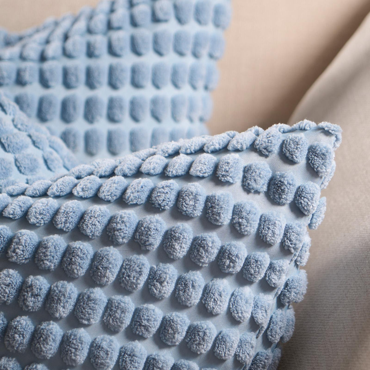 OHS Bobble Cushion Covers Soft Fleece Square Pillowcases Winter Home Decor