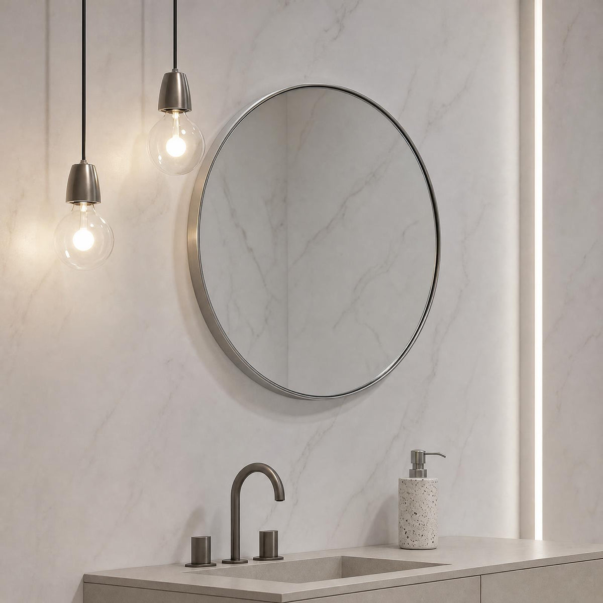 OHS Bathroom Mirror Metal Framed Vanity Wall Mounted Shower Home Decor