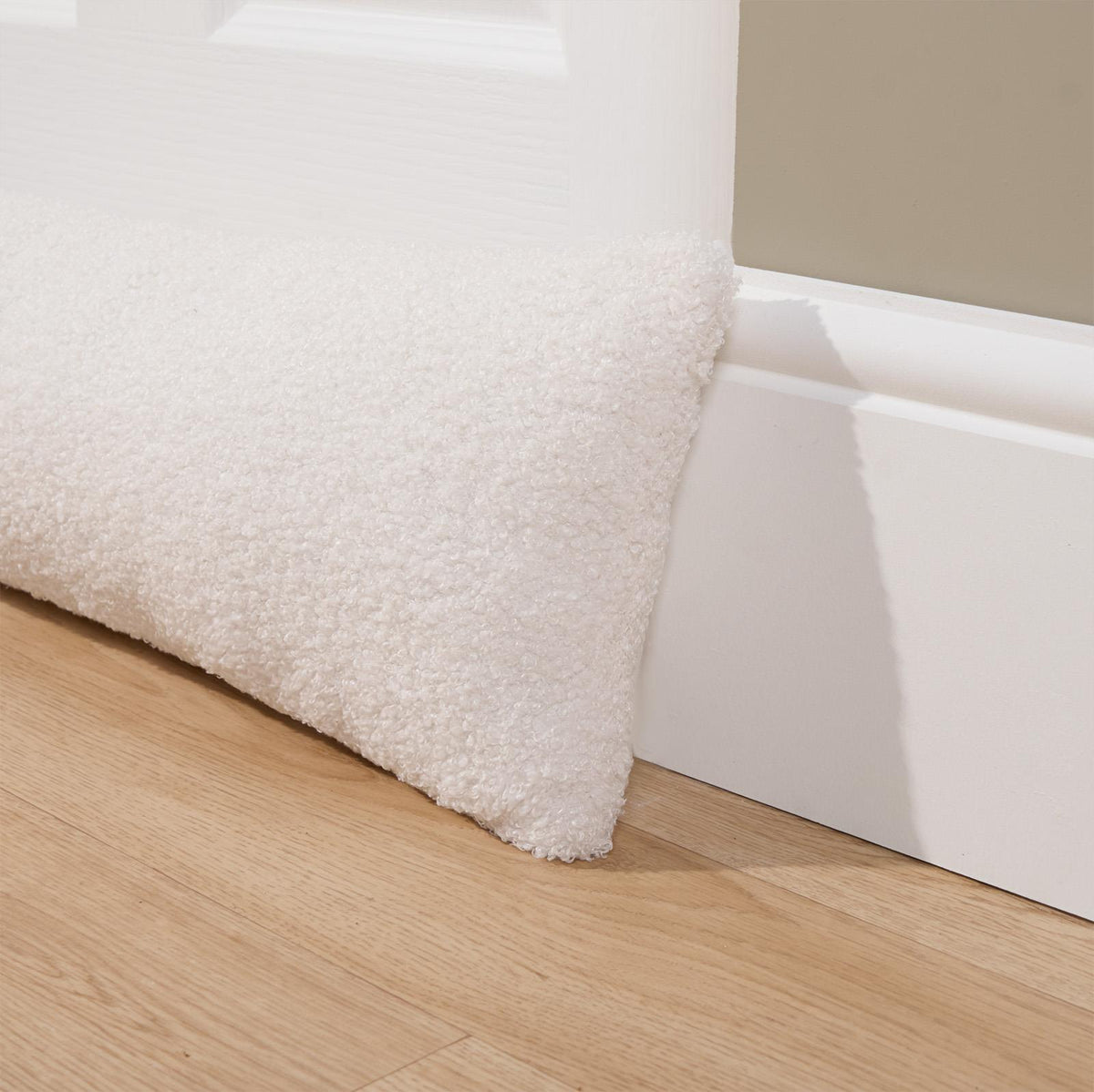 Fabric Boucle Door Draught Excluder Draft Window Seal Insulation Fleece Stopper